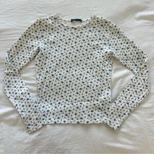 Brandy Melville Blue Floral Longsleeve